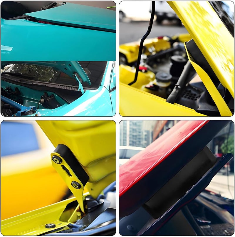 zipelo Car Hood Spacer Riser Kit, Aluminum Alloy Front Hood Vent Spacer Modification Kit, Car Hood Vent Spacer Riser Bolts Washers, Car Replacement Accessories Compatible with Most Cars (Black) - Image 5